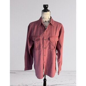 Redhead Men's Size Medium Dusty Pink Long Sleeve Button Down Shirt Western